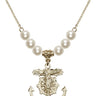 Crucifix Crystal Necklace | 1 inch | 6mm Beads   14kt Gold Filled