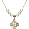 Cross Crystal Necklace | 1 inch | 6mm Beads   14kt Gold Filled