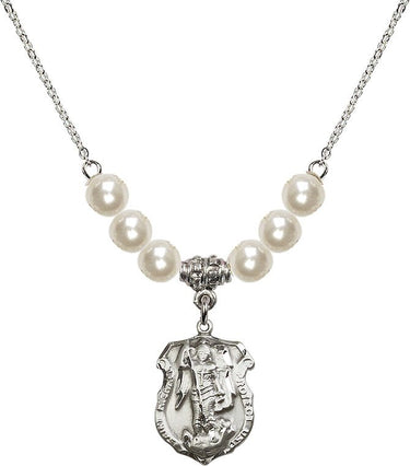 Collar de cristal con el Arcángel San Miguel | 1,9 cm | N31-5692