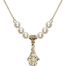 Miraculous Medal Crystal Necklace | 7/8 inch | 6mm Beads   14kt Gold Filled