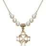 Cross Crystal Necklace | 1 inch | 6mm Beads   14kt Gold Filled