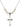 Cross Crystal Necklace | 1 1/8 inch | 6mm Beads   Sterling Silver