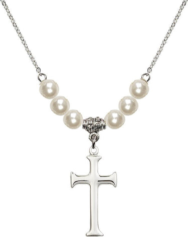 Cross Crystal Necklace for Women | 1 inch | 6mm Beads | N31-6008