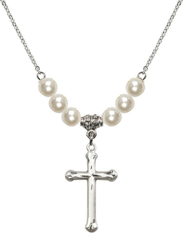 Women Cross Crystal Necklace | 1 inch | 6mm Beads | N31-6022
