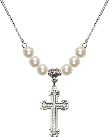 Cross Crystal Necklace | 1 inch | 6mm Beads | N31-6039GF