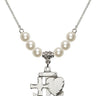 Faith, Hope & Charity Crystal Necklace | 7/8 inch | 6mm Beads   Sterling Silver