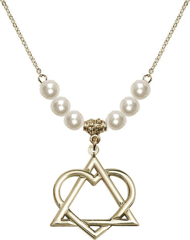 Collar con Cristal Corazón de Adopción | 2,8 cm | Cuentas de 6 mm | N31-6210