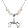 Adoption Heart Crystal Necklace | 1 1/8 inch | 6mm Beads   Sterling Silver