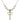 Small Key w/Double Hearts Crystal Necklace | 1 1/4 inch | 6mm Beads   14kt Gold Filled