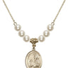Saint Andrew the Apostle Crystal Necklace | 3/4 inch | 6mm Beads   14kt Gold Filled