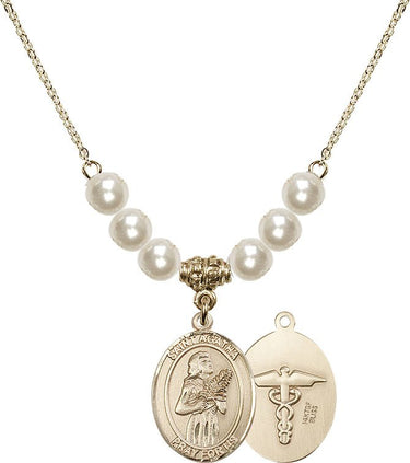 Collar de cristal de enfermera Santa Águeda | 1,9 cm | Cuentas de 6 mm | N31-8003--9
