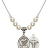 Saint Agatha Crystal Necklace | 3/4 inch | 6mm Beads   Sterling Silver