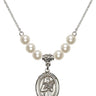 Saint Agatha Crystal Necklace | 3/4 inch | 6mm Beads   Sterling Silver