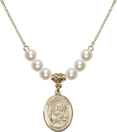 Collar de cristal de Santa Apolonia | 1,9 cm | Cuentas de 6 mm | N31-8005