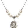 Saint Apollonia Crystal Necklace | 3/4 inch | 6mm Beads   Sterling Silver