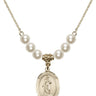 Saint Barbara Crystal Necklace | 3/4 inch | 6mm Beads   14kt Gold Filled