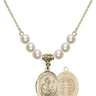 Saint Benedict Crystal Necklace | 3/4 inch | 6mm Beads   14kt Gold Filled