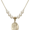 Saint Boniface Crystal Necklace | 3/4 inch | 6mm Beads   14kt Gold Filled