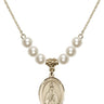 Saint Blaise Crystal Necklace | 3/4 inch | 6mm Beads   14kt Gold Filled