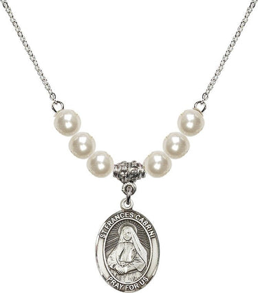Collar de cristal de Santa Francisca Cabrini | 3/4 pulgada | Cuentas de 6 mm | N31-8011