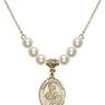 Saint Alexander Constantinople Crystal Necklace | 3/4 inch | 6mm Beads   14kt Gold Filled