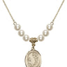 Saint Cecilia Crystal Necklace | 3/4 inch | 6mm Beads   14kt Gold Filled