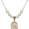 Saint Bernadette Crystal Necklace | 3/4 inch | 6mm Beads   14kt Gold Filled