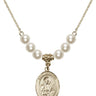 Saint Camillus of Lellis Crystal Necklace | 3/4 inch | 6mm Beads   14kt Gold Filled
