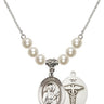 Saint Camillus of Lellis Crystal Necklace | 3/4 inch | 6mm Beads   Sterling Silver