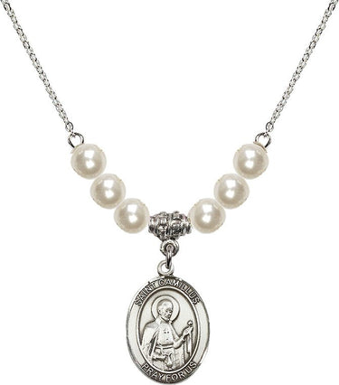 Collar de cristal de San Camilo de Lelis | 1,9 cm | Cuentas de 6 mm | N31-8019