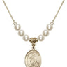 Saint Charles Borromeo Crystal Necklace | 3/4 inch | 6mm Beads   14kt Gold Filled