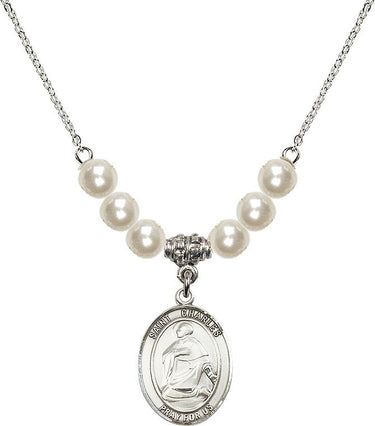 Collar de cristal de San Carlos Borromeo | 3/4 pulgada | Cuentas de 6 mm | N31-8020