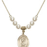 Saint Christopher Crystal Necklace | 3/4 inch | 6mm Beads   14kt Gold Filled