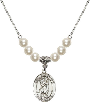 Collar de cristal de San Cristóbal | 3/4 pulgada | Cuentas de 6 mm | N31-8022