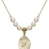 Saint Edward the Confessor Crystal Necklace | 3/4 inch | 6mm Beads   14kt Gold Filled