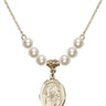 Saint David of Wales Crystal Necklace | 3/4 inch | 6mm Beads   14kt Gold Filled