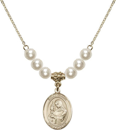 Collar de cristal de Santa Clara de Asís | 1,9 cm | Cuentas de 6 mm | N31-8028