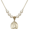 Saint Dominic de Guzman Crystal Necklace | 3/4 inch | 6mm Beads   14kt Gold Filled