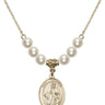 Saint Dymphna Crystal Necklace | 3/4 inch | 6mm Beads   14kt Gold Filled