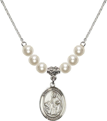 Collar de cristal de Santa Dymphna | 1,9 cm | Cuentas de 6 mm | N31-8032
