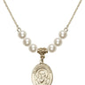 Saint Francis de Sales Crystal Necklace | 3/4 inch | 6mm Beads   14kt Gold Filled