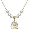 Saint Francis of Assisi Crystal Necklace | 3/4 inch | 6mm Beads   14kt Gold Filled