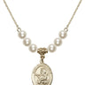 Saint Francis Xavier Crystal Necklace | 3/4 inch | 6mm Beads   14kt Gold Filled