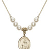 Saint Genesius of Rome Crystal Necklace | 3/4 inch | 6mm Beads   14kt Gold Filled