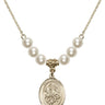 Saint George Crystal Necklace | 3/4 inch | 6mm Beads   14kt Gold Filled