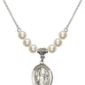 Saint Genevieve Crystal Necklace | 3/4 inch | 6mm Beads   Sterling Silver