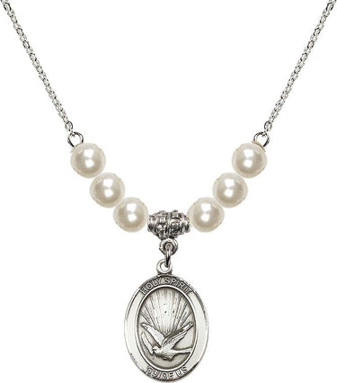 Collar de cristal del Espíritu Santo | 1,9 cm | Cuentas de 6 mm | N31-8044