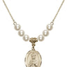 Saint Henry II Crystal Necklace | 3/4 inch | 6mm Beads   14kt Gold Filled