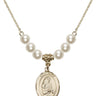 Saint Emily de Vialar Crystal Necklace | 3/4 inch | 6mm Beads   14kt Gold Filled
