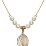 Saint Gregory the Great Crystal Necklace | 3/4 inch | 6mm Beads   14kt Gold Filled